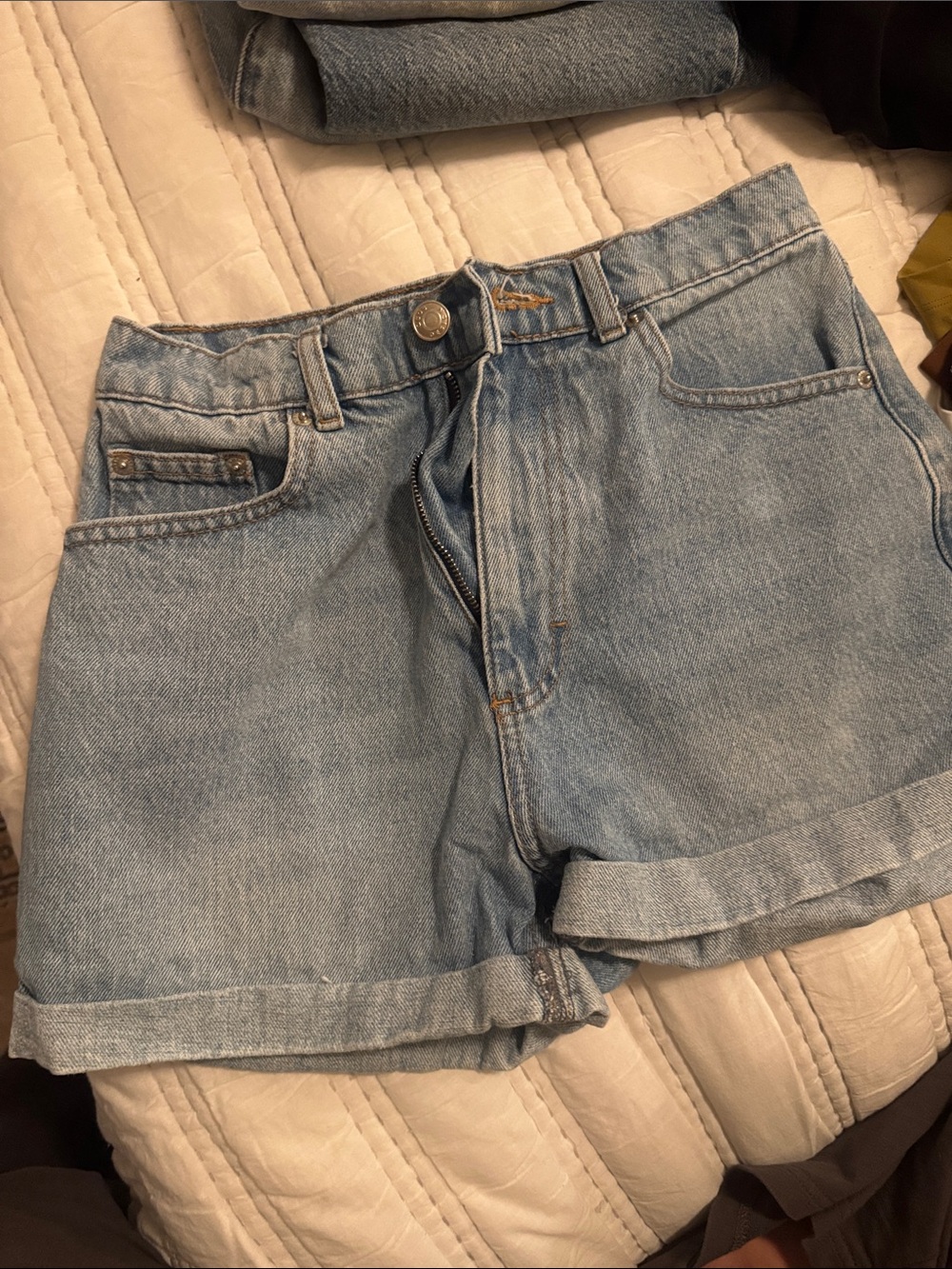 ASOS Light Blue Rolled-Hem Denim Shorts